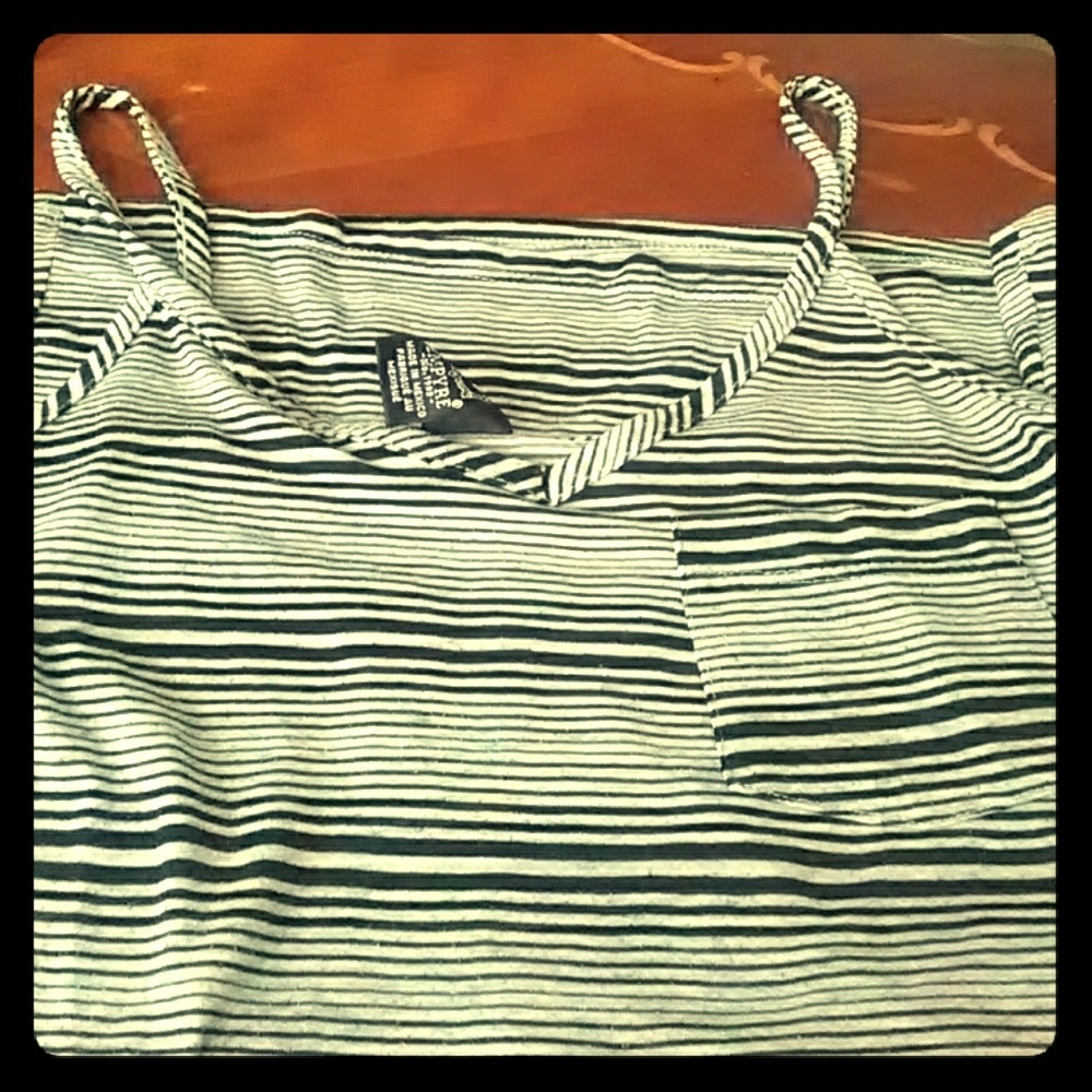 Black and Green stripped Tank Top